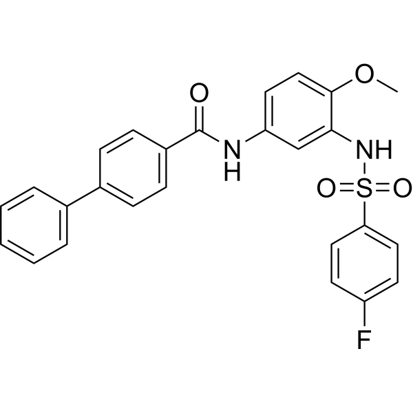 N-(3-(4-氟苯基磺酰氨基)-4-甲氧基苯基)-[1,1"-联苯]-4-甲酰胺